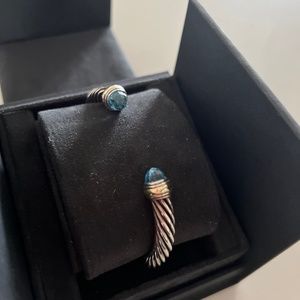 David Yurman Cable Classic Blue Topaz  Silver &14 K Gold
